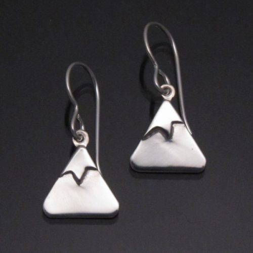 Snowcapped Mountain Earrings Drop Small - Top