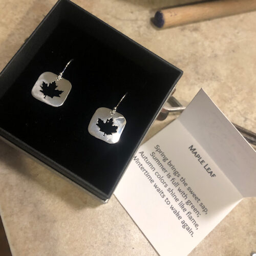 Maple-Leaf-Earrings-Small-Square-in-box