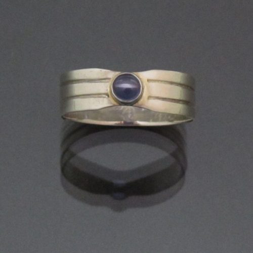 Trilogy-Ring-with-4mm-Iolite-Cabochon-Size-8