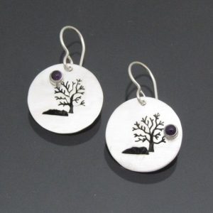 Tree-of-Life-Earrings-with-3mm-Amethyst-Cabochon