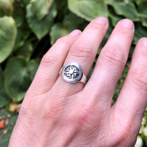 Men's Compass Signet Ring