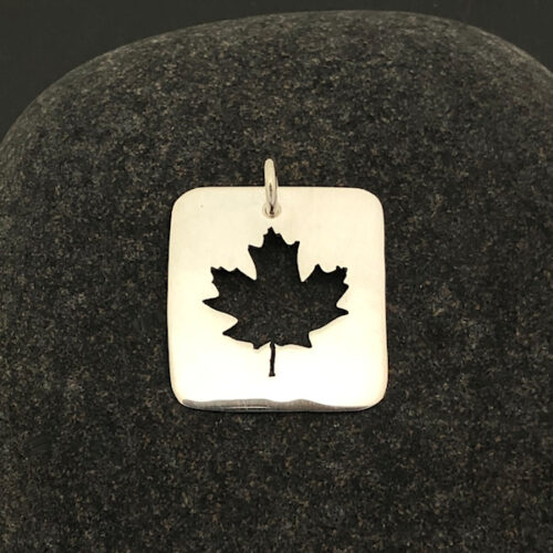 Maple Leaf Pendant Square - on stone